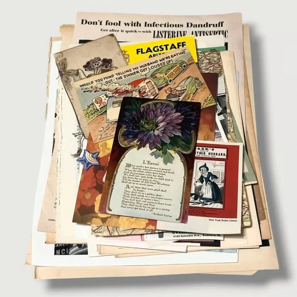 50+ piece Ephemera Lot 15 Collage Crafting Junk Journals Scrapbooking